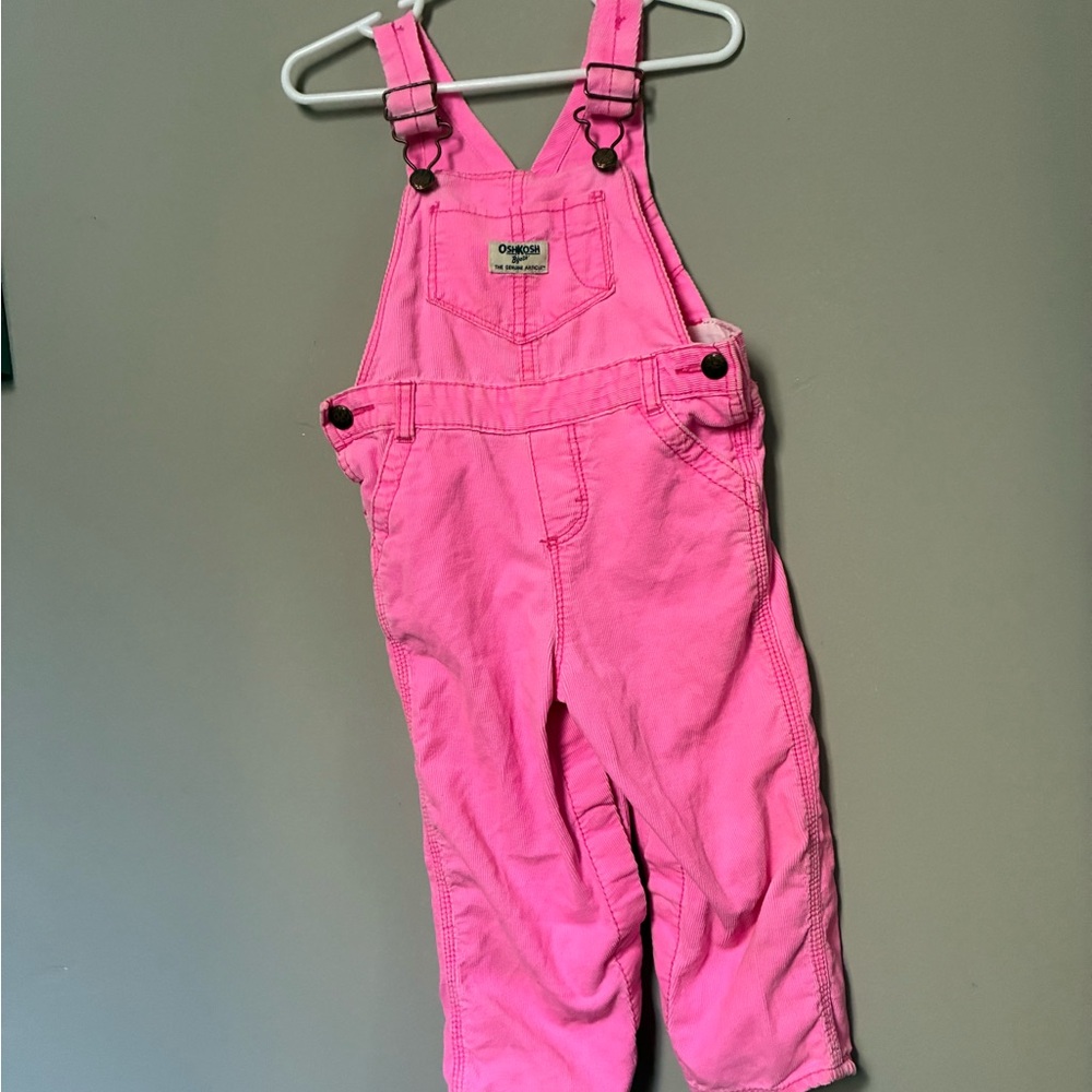 OshKosh B'gosh Bright Pink Overalls Neon